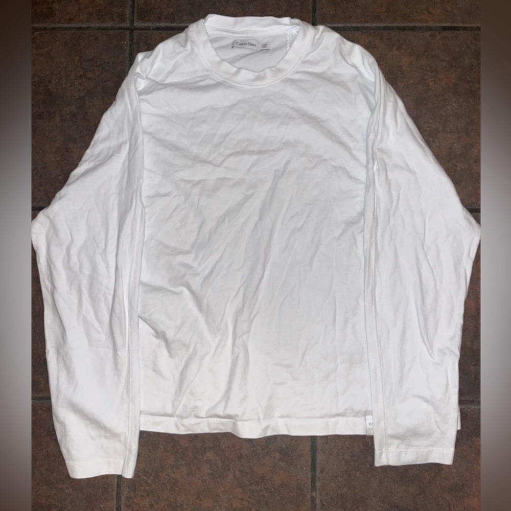 Calvin Klein White Heavyweight Long sleeve Shirt Never Worn- Size XL